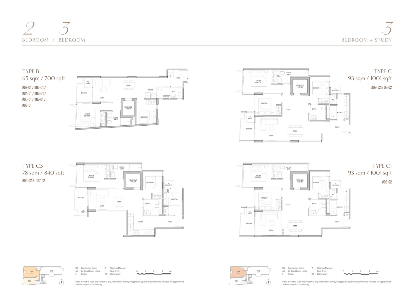 OCHO 2 Bedroom and 3 Bedroom floor plan