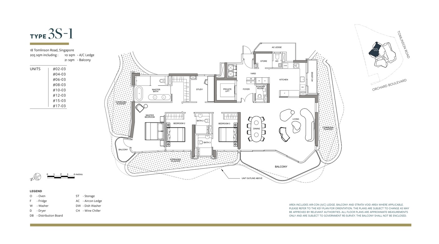 Park Nova 3 Bedroom + Study Type 3S-1 floor plan