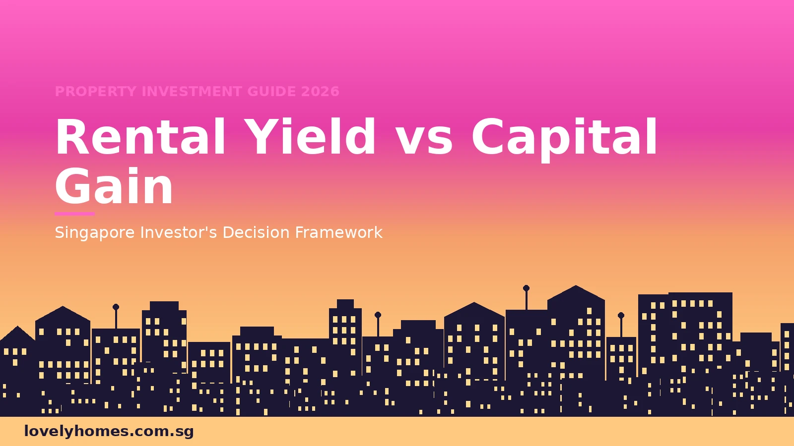 Rental yield vs capital gain Singapore 2026 — property investment decision framework