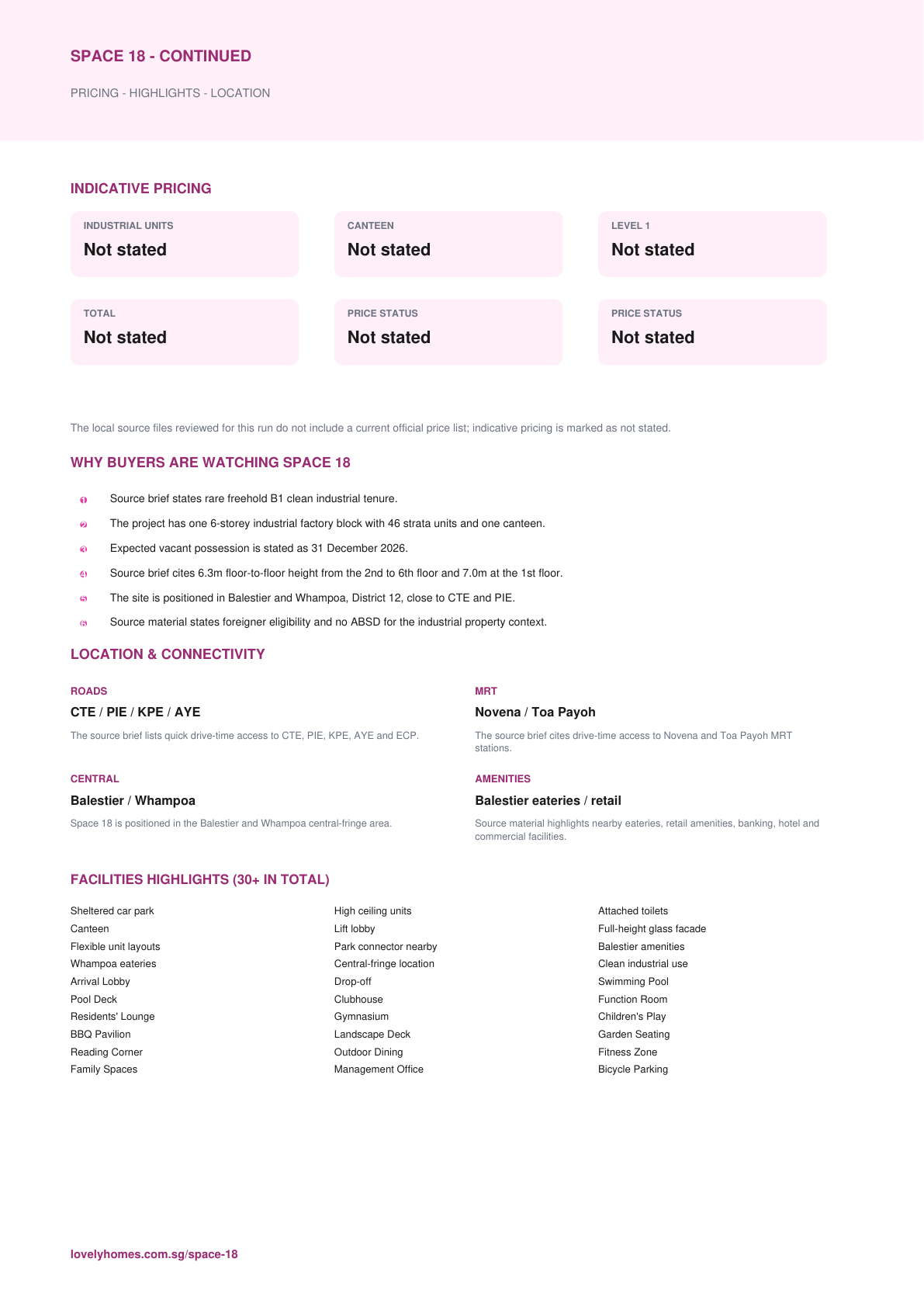 Space 18 factsheet page 2