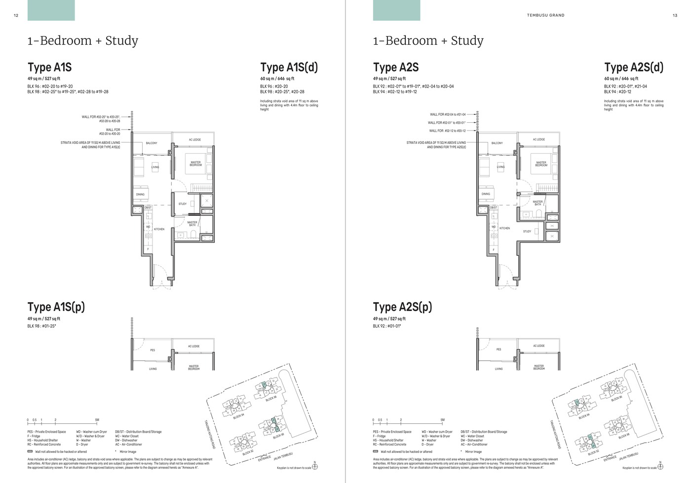 Tembusu Grand 1 Bedroom + Study Type A2S floor plan