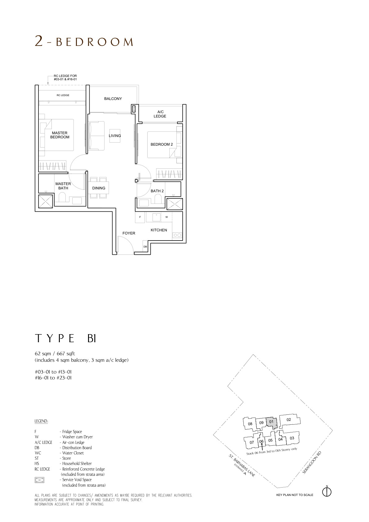 The Arcady at Boon Keng 2 Bedroom Type B1 floor plan