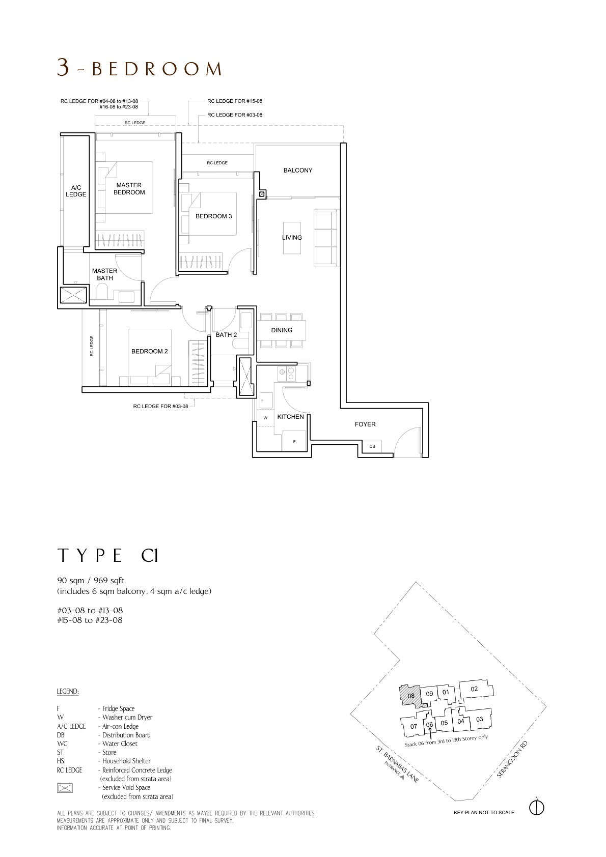 The Arcady at Boon Keng 3 Bedroom Type C1 floor plan
