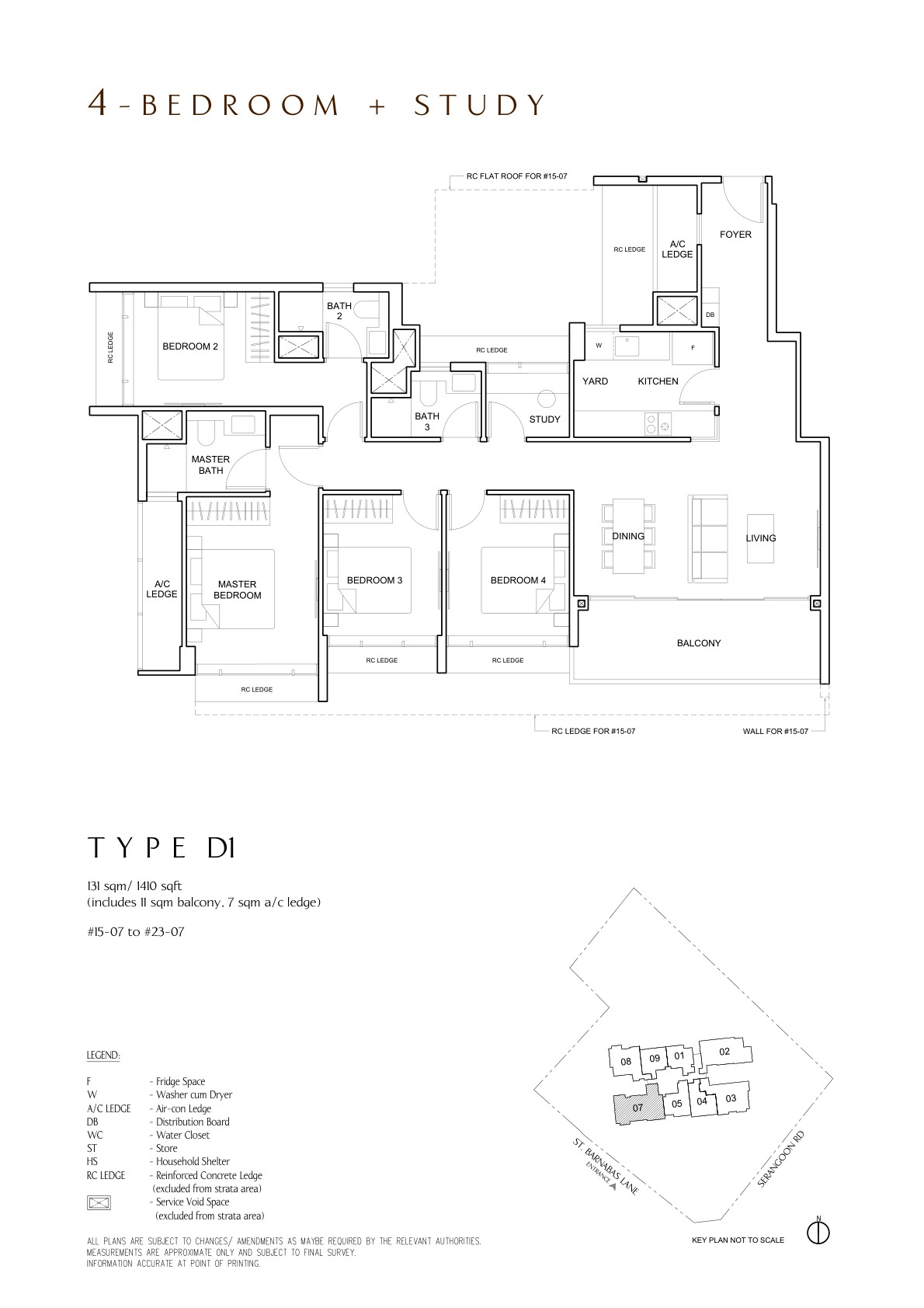 The Arcady at Boon Keng 4 Bedroom + Study Type D1 floor plan