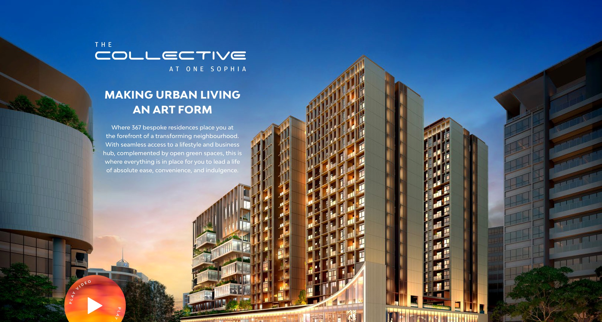 The Collective at One Sophia exterior artist impression