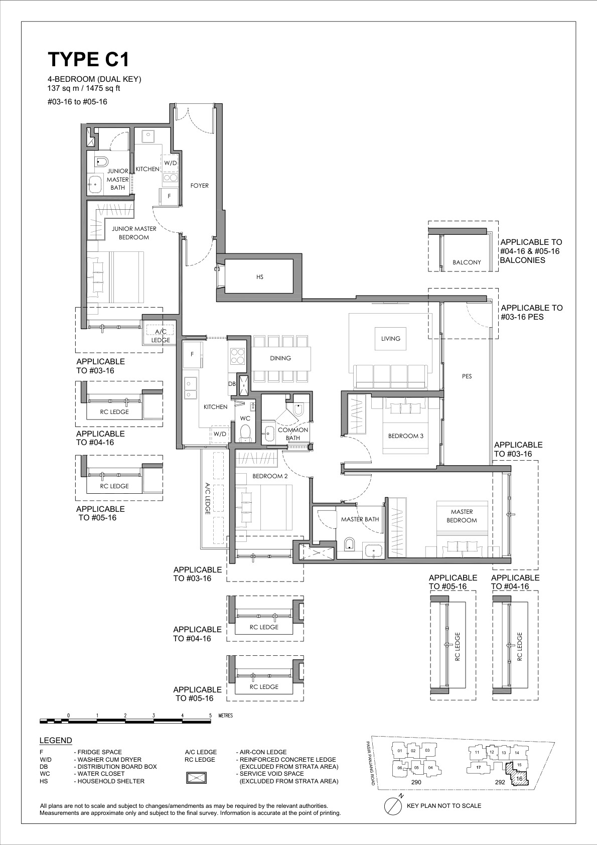 The Hillshore 4 Bedroom Dual-Key Type C1 floor plan