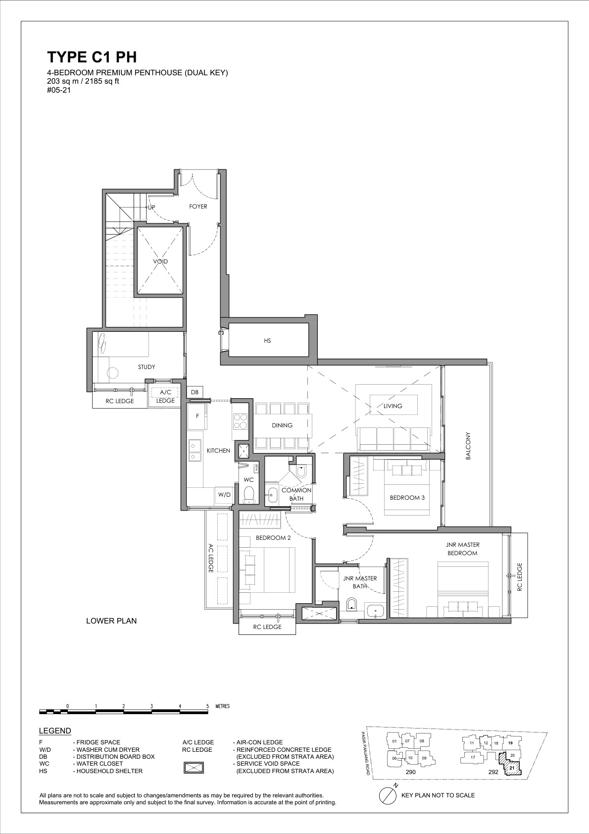 The Hillshore 4 Bedroom Penthouse Type C1 PH floor plan