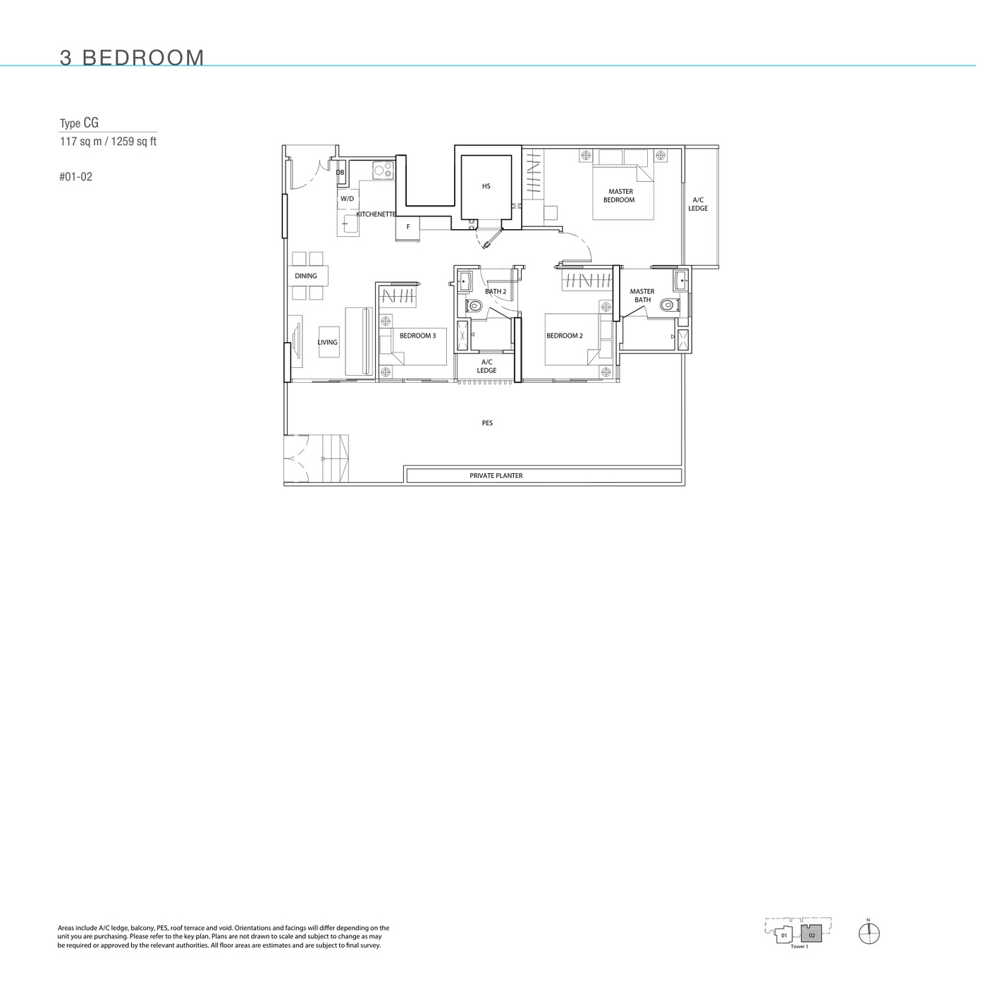 The Line @ Tanjong Rhu 3 Bedroom floor plan
