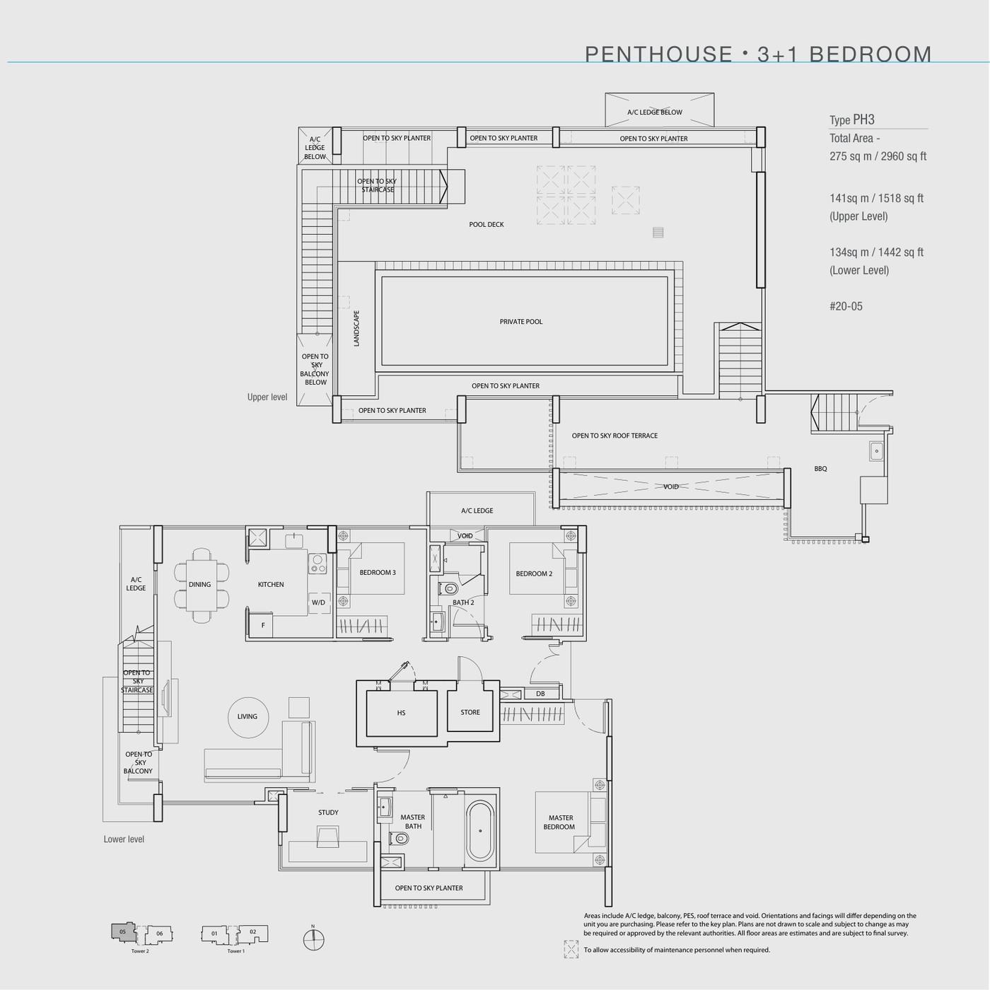 The Line @ Tanjong Rhu Penthouse upper floor floor plan