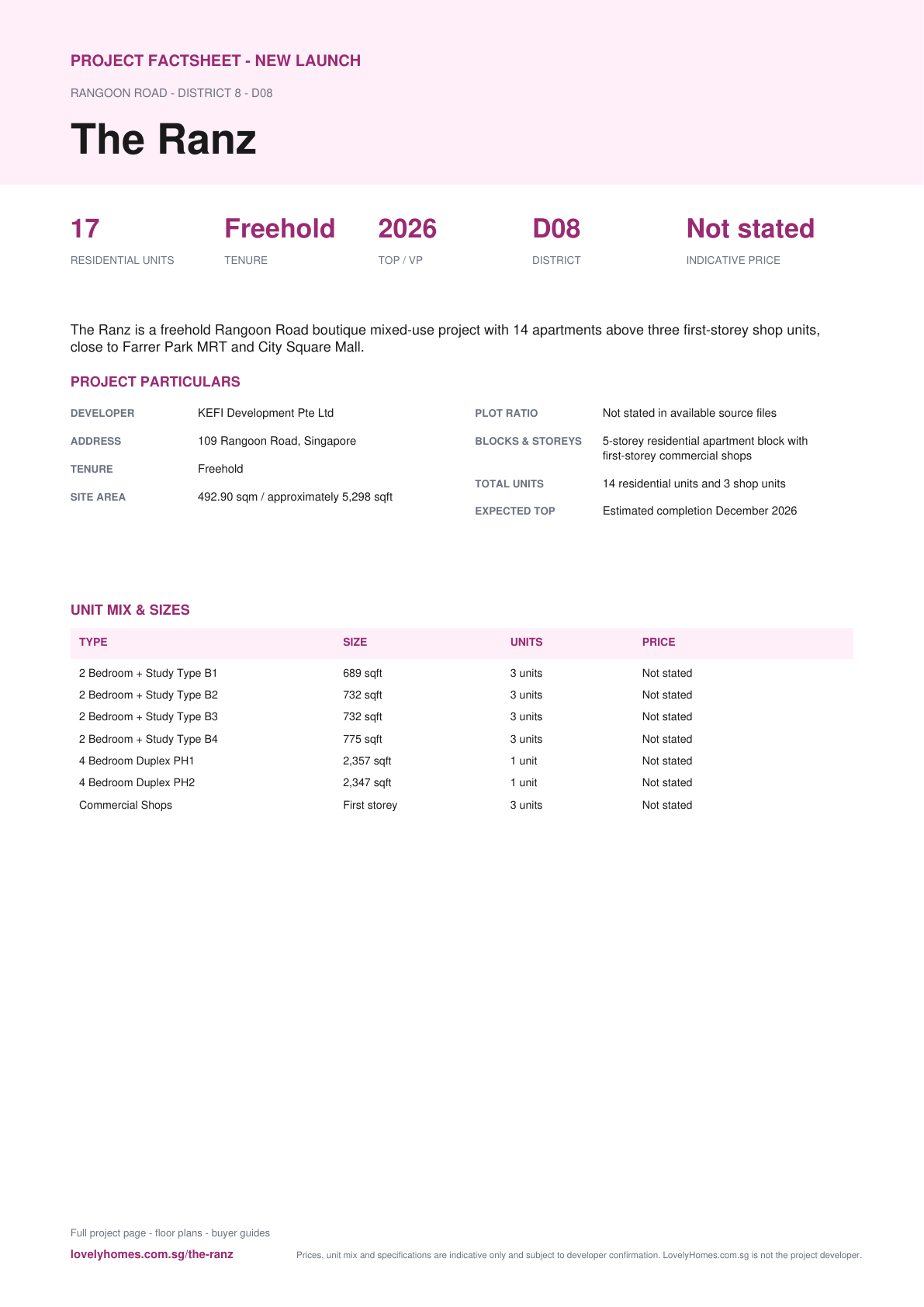 The Ranz factsheet page 1
