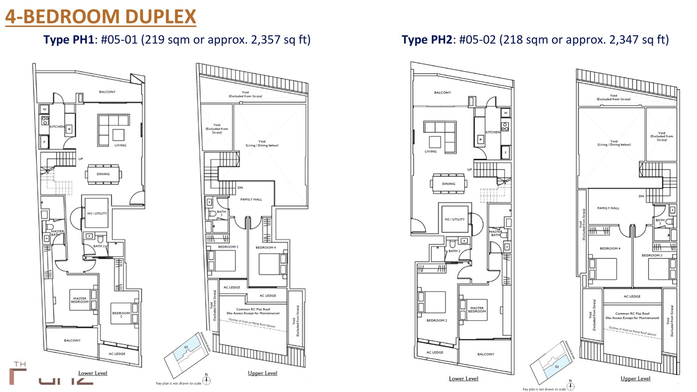 The Ranz 4 Bedroom Duplex PH1 and PH2 floor plan