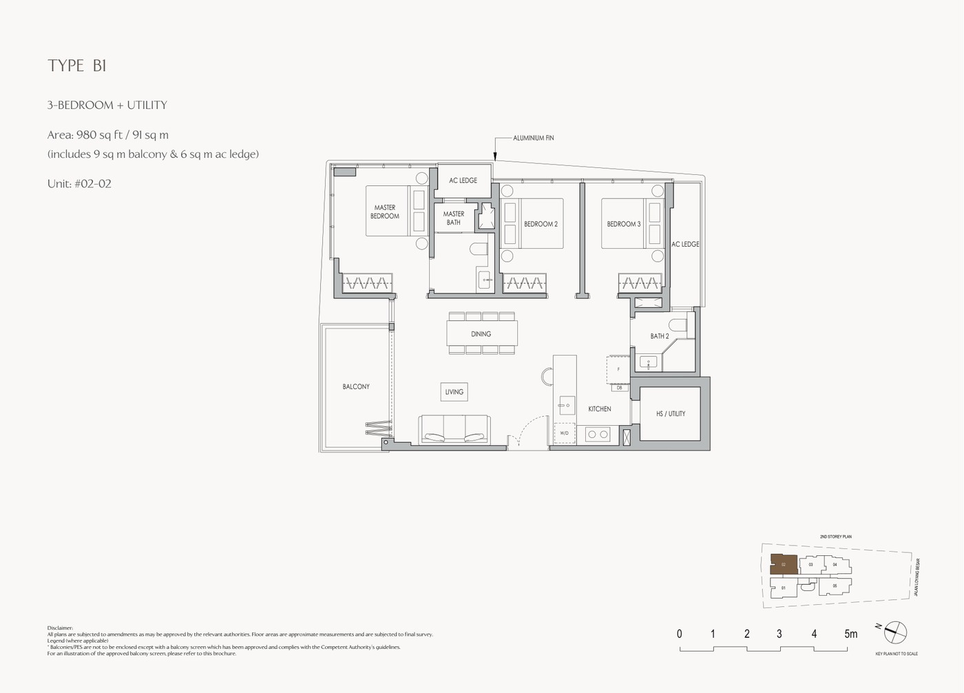 The Shorefront 3 Bedroom Type B1 floor plan