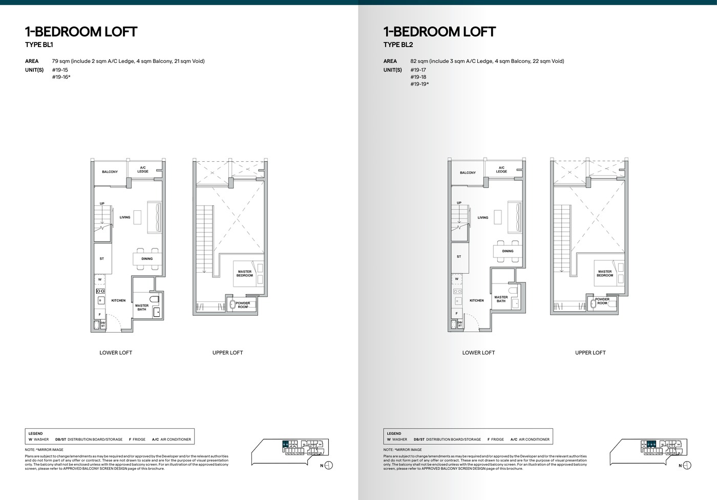 TMW Maxwell 1 Bedroom Loft Type BL1 floor plan