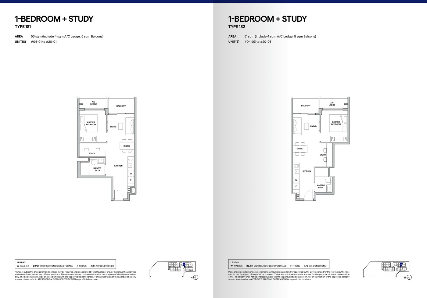 TMW Maxwell 1 Bedroom + Study Type 1S1 floor plan