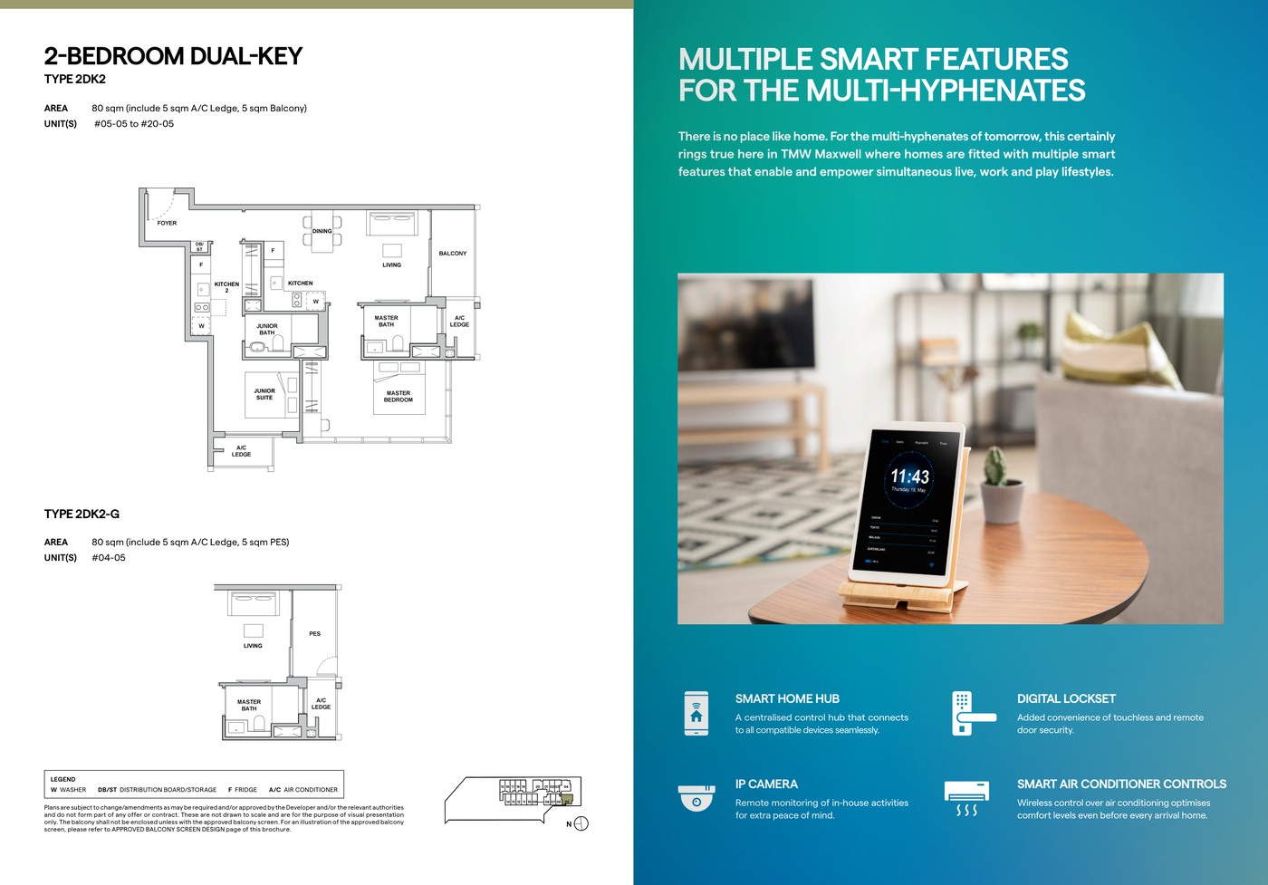 TMW Maxwell 2 Bedroom Dual-Key Type 2DK1 floor plan