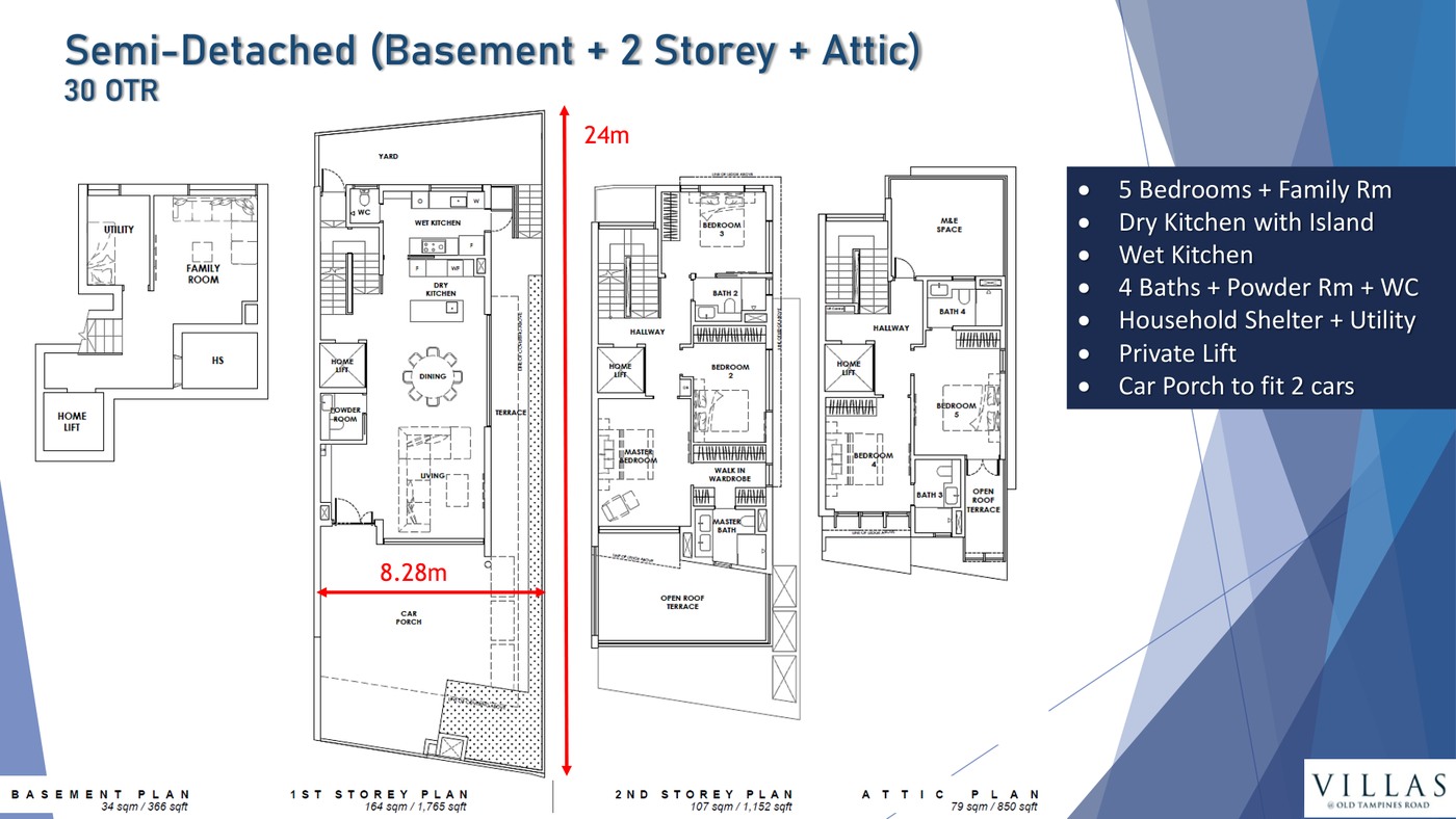 VILLAS @ OLD TAMPINES ROAD Semi-Detached Plans floor plan