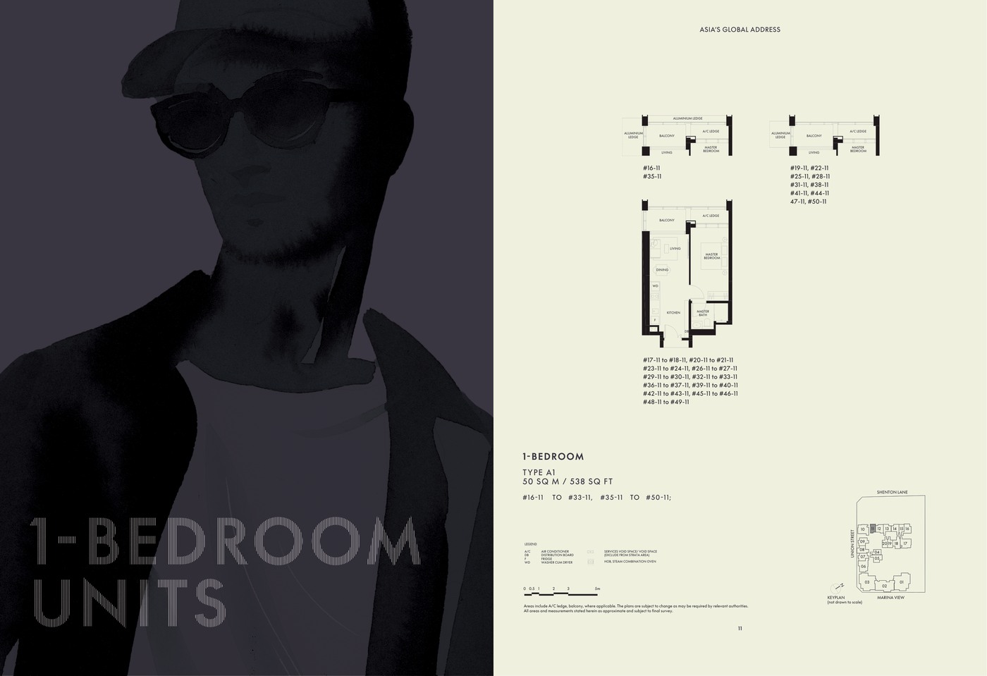 W Residences Marina View - Singapore 1 Bedroom floor plan