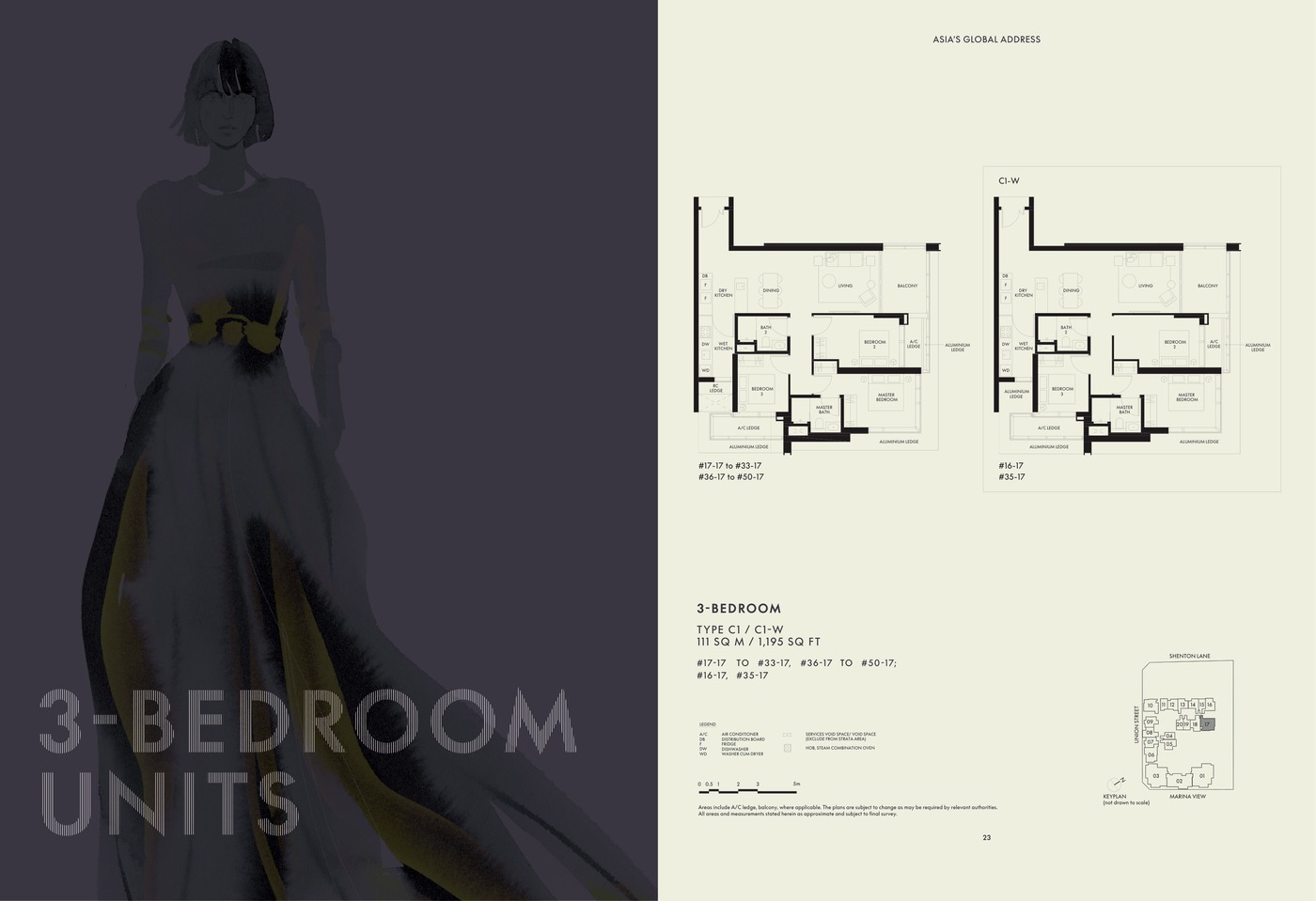 W Residences Marina View - Singapore 3 Bedroom floor plan
