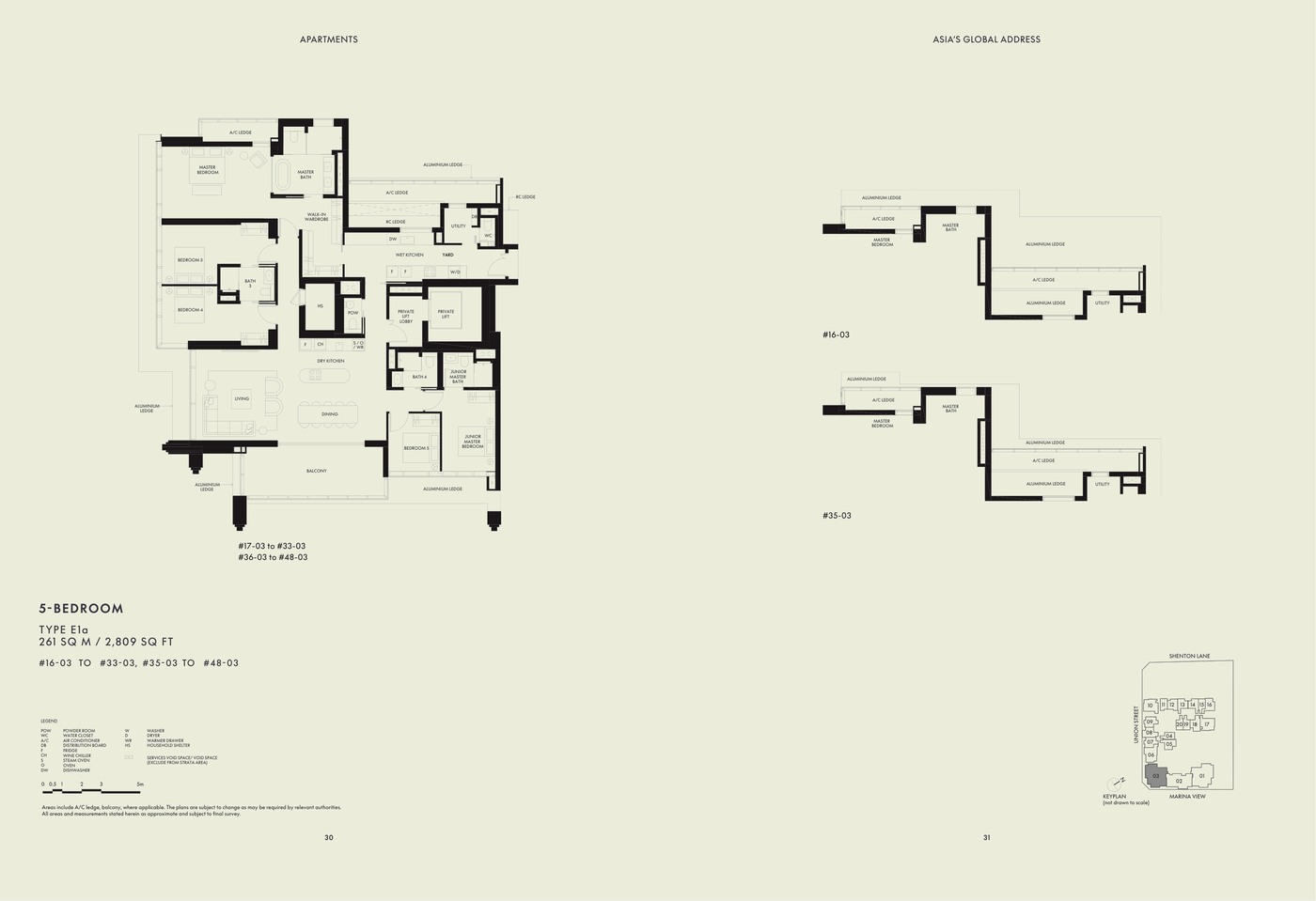W Residences Marina View - Singapore 5 Bedroom floor plan