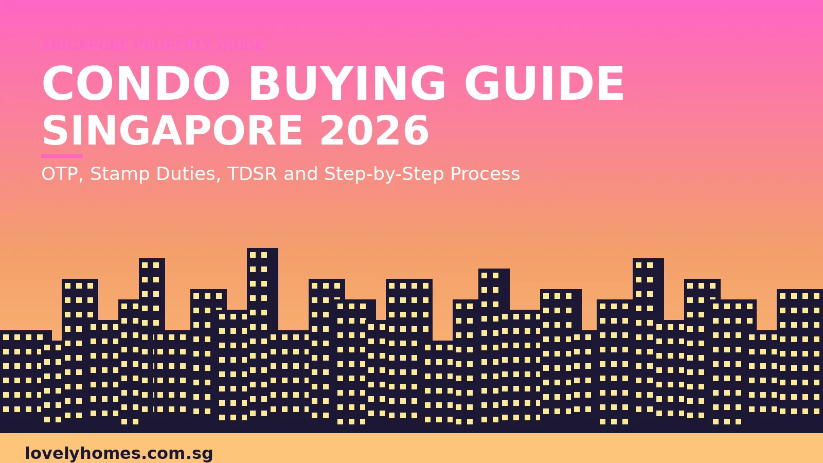 condo-buying-guide-2026-hero Singapore condo buying guide 2026 — hero image showing city skyline with sunset gradient