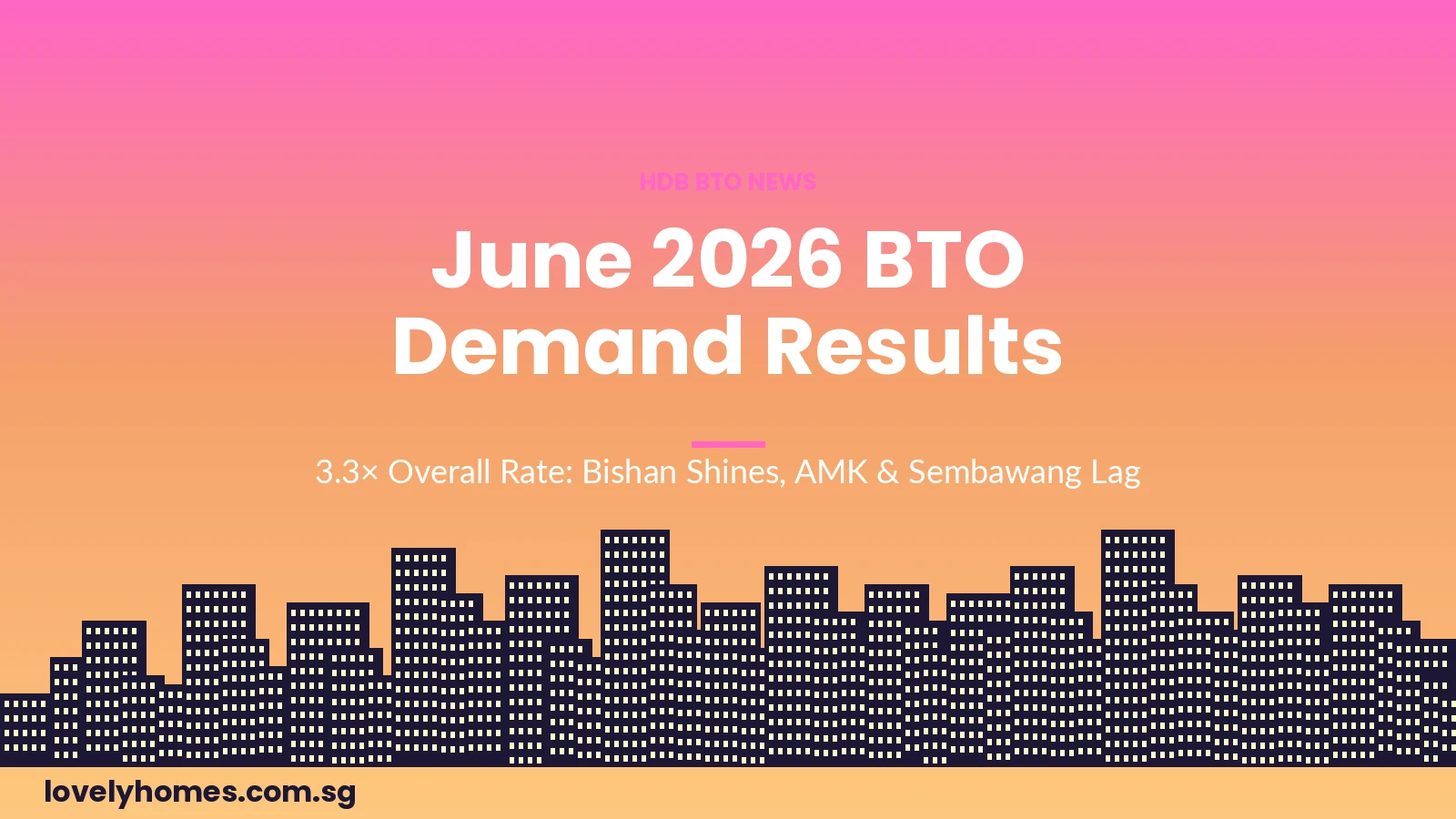 BTO June 2026 Demand Results Hero HDB BTO June 2026 application demand results 3.3 times overall Bishan Bukit Merah strong