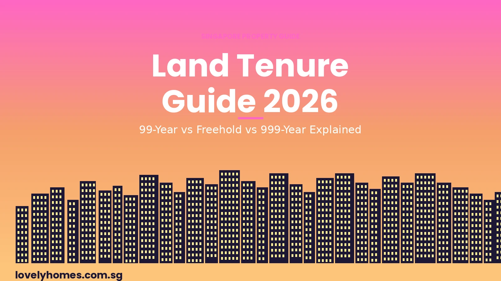Singapore property land tenure guide 2026 — freehold vs 99-year vs 999-year leasehold comparison