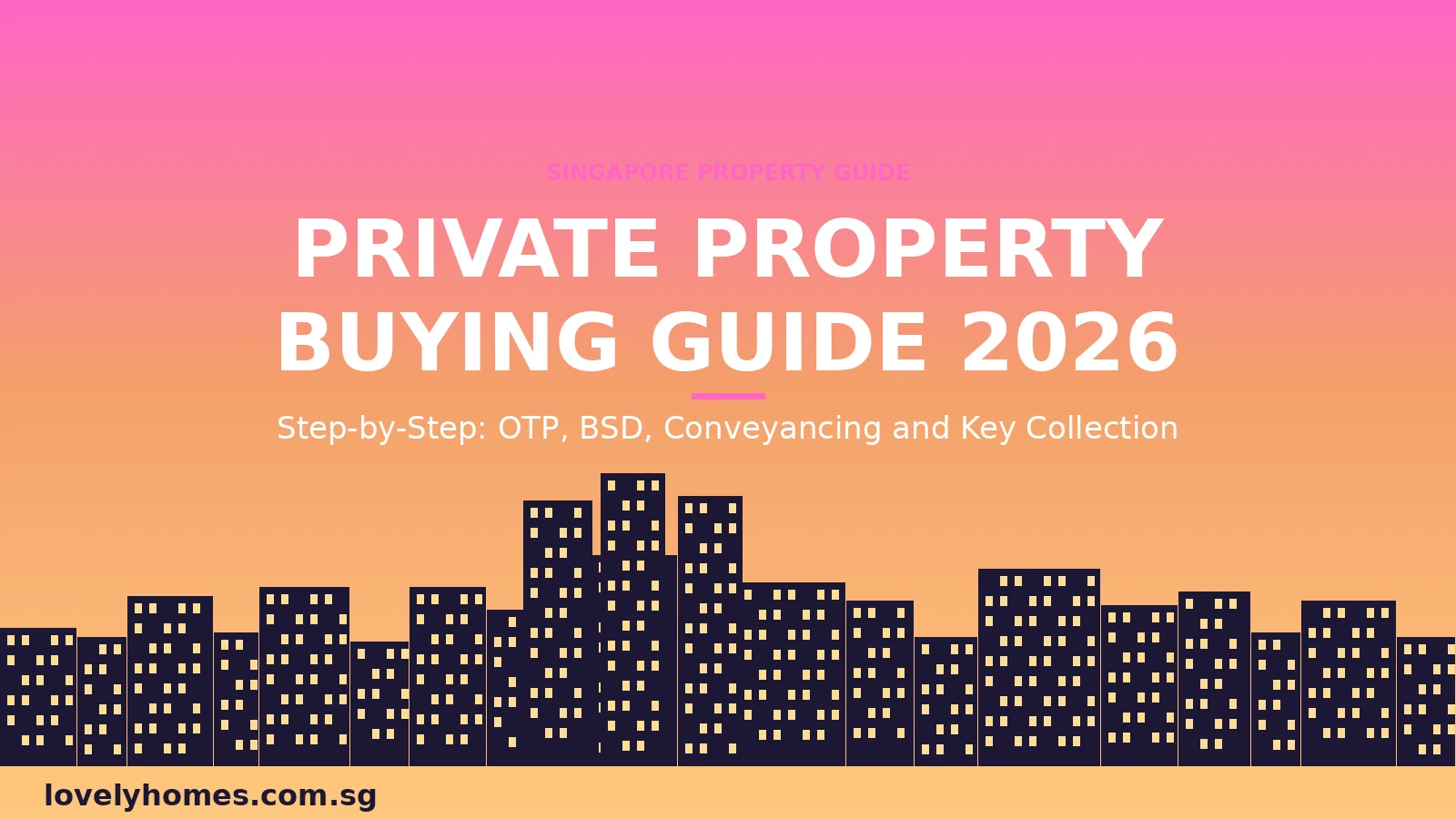 Singapore private property buying guide 2026 hero — OTP BSD conveyancing key collection step by step process
