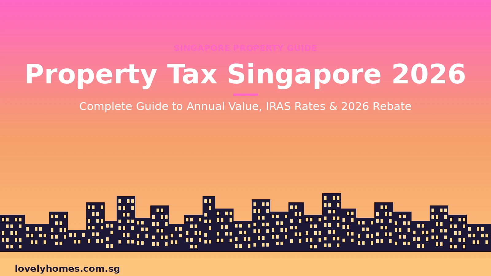 Singapore property tax guide 2026 hero showing annual value IRAS rates