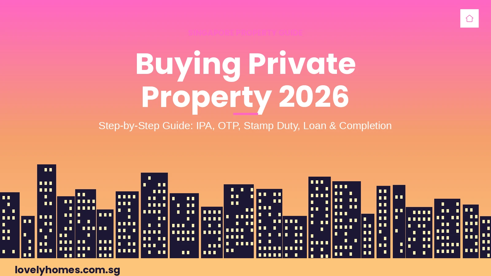 Singapore private property buying procedure 2026 step-by-step guide infographic