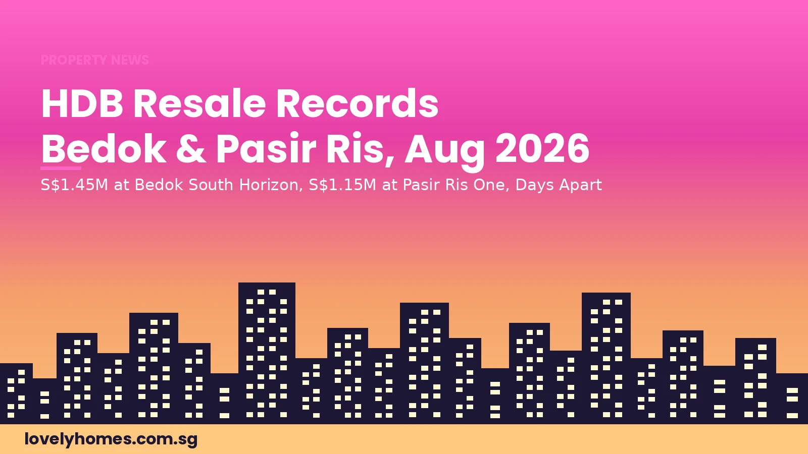 HDB resale records August 2026 Bedok South Horizon Pasir Ris One